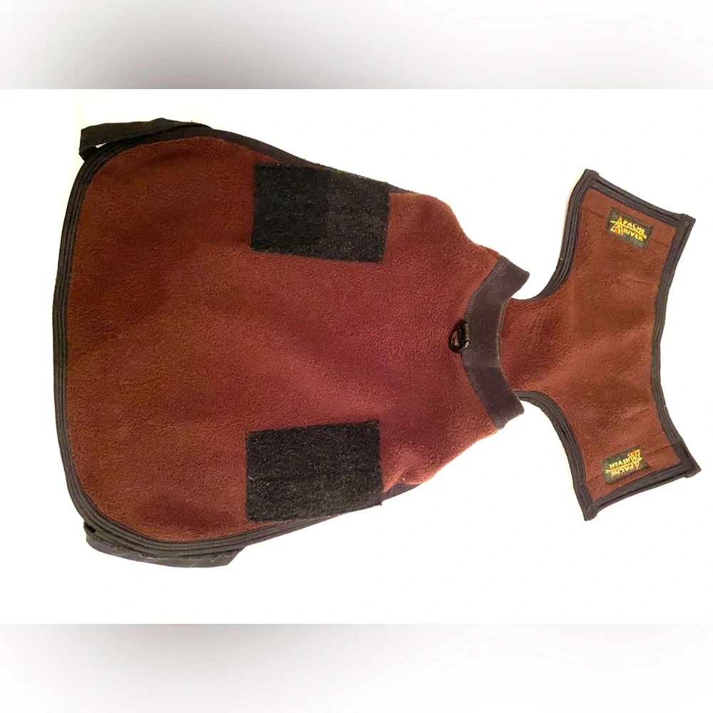 Brown/ Black Fleece Dog Coat by Apache River, Size Small/ Medium Dog